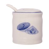  Cream - Condiment Pot w/ Lid 6.7 x 7cm - Hũ gia vị 6.7 x 7cm The Nón Lá (Bonjour Vietnam collection) 