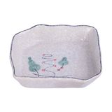  Blanche - Square Plate 17 x 16 x 4.5cm - Dĩa vuông 17 x 16 x 4.5cm phun vẽ lá (Leaf Dance collection) 