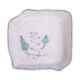  Blanche - Square Plate 17 x 16 x 4.5cm - Dĩa vuông 17 x 16 x 4.5cm phun vẽ lá (Leaf Dance collection) 