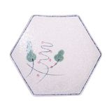  Blanche - Hexagon Plate 18.5 x 16.5cm - Dĩa 6 cánh 18.5 x 16.5cm phun vẽ lá (Leaf Dance collection) 