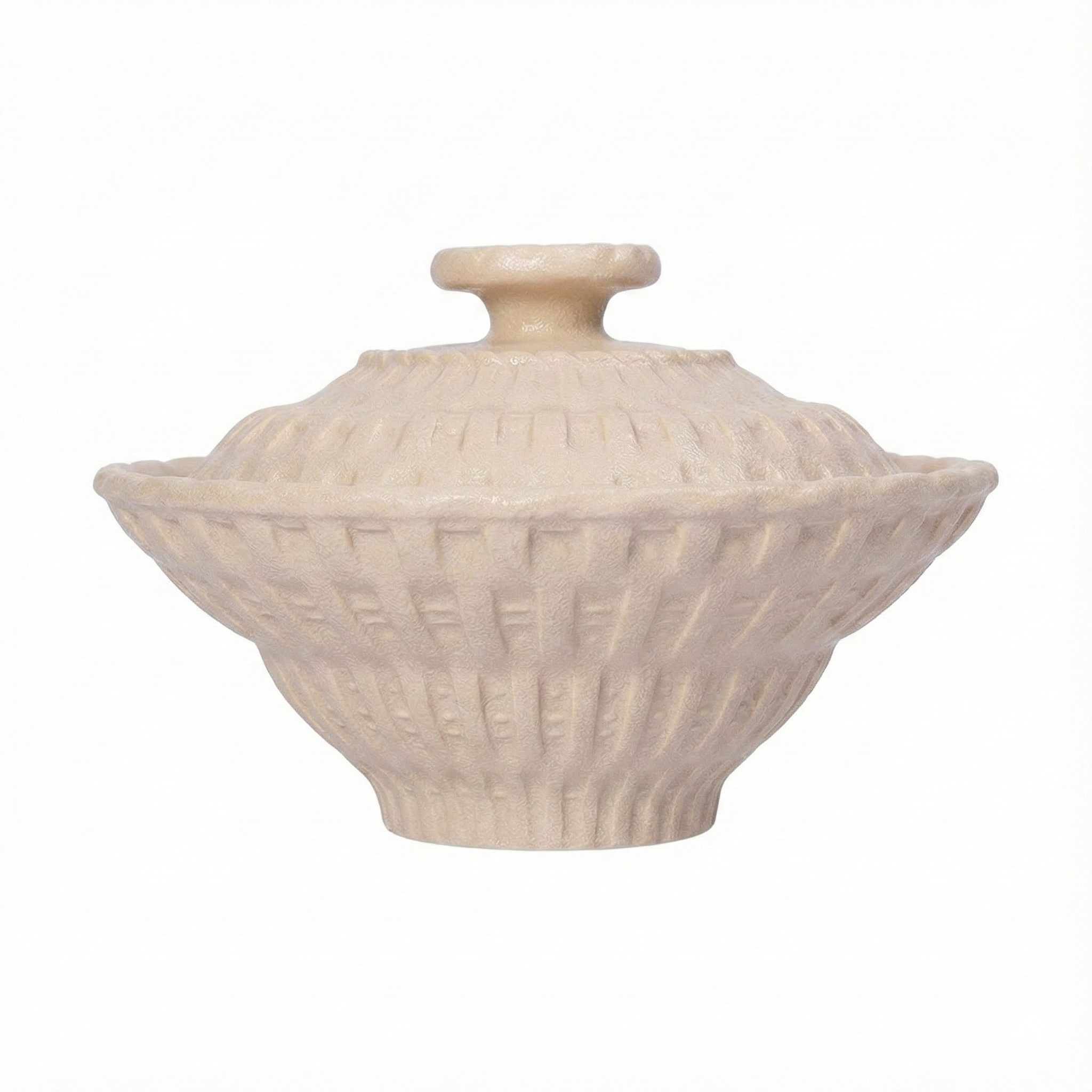  Beige - Bowl w/ Lid 18cm - Thố có nắp 18cm màu be (Bamboo collection) 