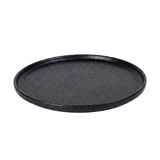  Noir - Oval Flat Plate 36cm - Dĩa oval vành đứng 36cm đen không vệt 