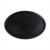  Noir - Oval Flat Plate 36cm - Dĩa oval vành đứng 36cm đen không vệt 