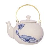  Cream - Tea Pot 550ml - Bình trà bầu 550ml The Nón Lá (Bonjour Vietnam collection) 