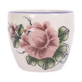  Cream - Tea Cup 140ml - Ly trà bầu 140ml màu kem hoa mẫu đơn hồng (Peony collection) 