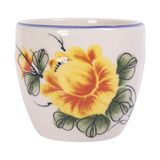  Cream - Tea Cup 140ml - Ly trà bầu 140ml màu kem hoa mẫu đơn vàng (Peony collection) 