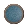 Aphrodite - Round Flat Plate 16cm - Dĩa tròn vành đứng 16cm xanh ngọc bích viền nâu phun hạt (matte) (Sandy collection)