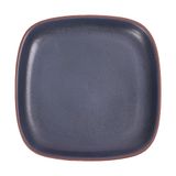  Terracotta - Square Coup Plate 28cm - Dĩa vuông 28cm tử sa phun xanh rêu 