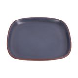  Terracotta - Square Coup Plate 14cm - Dĩa vuông 14cm tử sa phun xanh rêu 