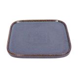  Seaweed - Square Flat Plate 22cm - Dĩa vuông vành đứng 22cm xanh rêu kim sa (Sparkling collection) 