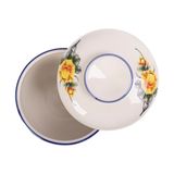  Cream - Bowl w/ Lid 10.5cm - Thố có nắp 10.5cm màu kem hoa mẫu đơn vàng (Peony collection) 