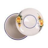  Cream - Bowl w/ Lid 9cm - Thố có nắp 9cm màu kem hoa mẫu đơn vàng (Peony collection) 