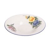  Cream - Soup Plate 23 x 5cm - Dĩa bay trẹt 23 x 5cm màu kem hoa mẫu đơn (Peony collection) 