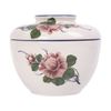 Cream - Bowl w/ Lid 9cm - Thố có nắp 9cm màu kem hoa mẫu đơn hồng (Peony collection)