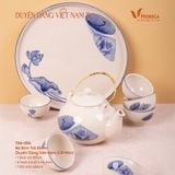  Cream - Tea Set 550ml (6 pax) - Bộ bình trà 550ml Duyên Dáng Việt Nam 5 (Bonjour collection) - Không hộp 