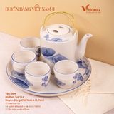  Cream - Tea Set 1L (4 pax) - Bộ bình trà 1L Duyên Dáng Việt Nam 4 (Bonjour collection) - Không hộp 