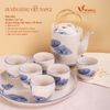  Cream - Tea Set 1L (6 pax) - Bộ bình trà 1L Duyên Dáng Việt Nam 2 (Bonjour collection) - Không hộp 