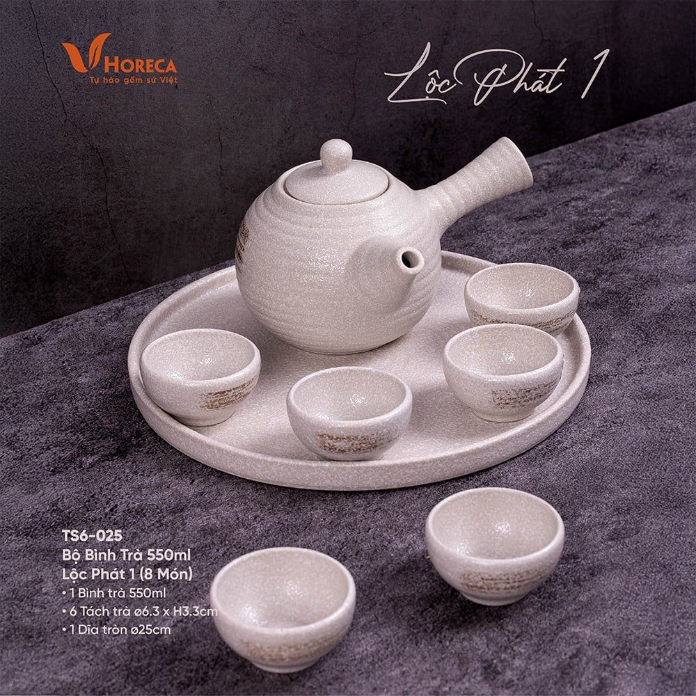  Blanche - Tea Set 550ml (6 pax) - Bộ bình trà 550ml lộc phát 1 - Không hộp 