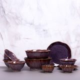  Ombré - Family Set 10pcs - Bộ bàn ăn 4 người sen nâu trầm (10 món) 
