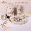  Cream - Tea Set 1L (6 pax) - Bộ bình trà 1L Sắc Màu Thôn Quê 2 (Le Coq collection) - Không hộp 