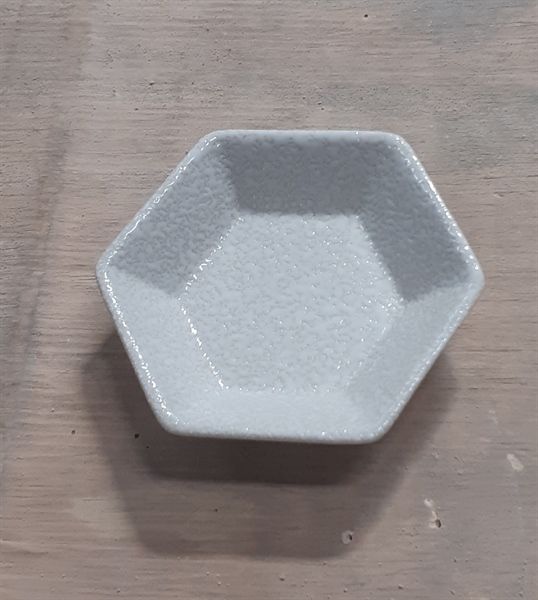  Blanche - Hexagon Plate 8.5cm - Dĩa lục giác 8.5cm lộc phát không vệt 