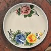 Cream - Round Coupe Plate 20cm - Dĩa ảo 20cm màu kem hoa mẫu đơn (Peony collection)