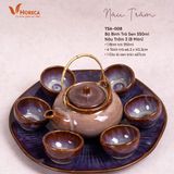  Ombré - Tea Set 350ml (6 pax) - Bộ bình trà 350ml Nâu Trầm 3 - Không hộp 