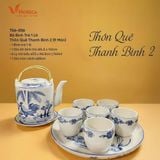  Bộ bình trà 1L Thôn Quê Thanh Bình 2 và nến - Có hộp (mẫu ngẫu nhiên) 