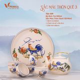  Cream - Tea Set 550ml (6 pax) - Bộ bình trà 550ml Sắc Màu Thôn Quê 3 (Le Coq collection) - Không hộp 