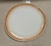 Cream - Plate 21 x 20cm - Dĩa 21 x 20cm màu kem (matte) viền nâu