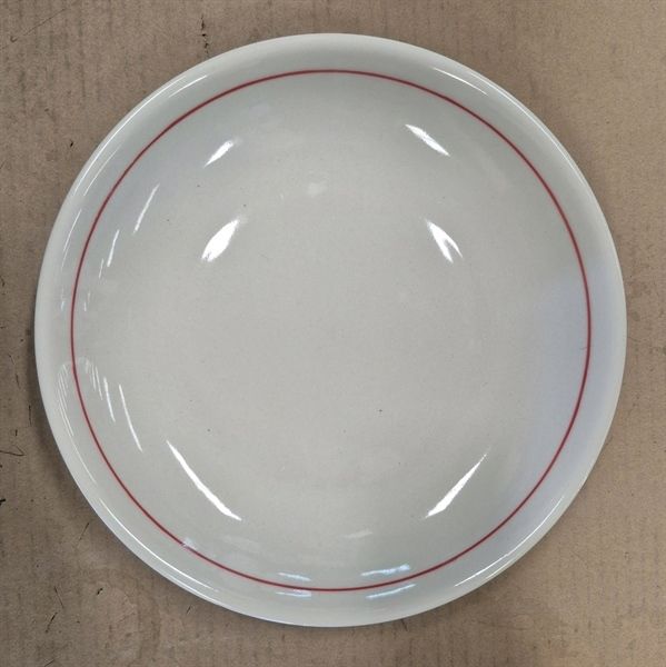  Cream - Round Coup Plate 27cm - Dĩa ảo 27cm bắt chỉ màu đỏ 