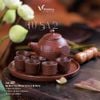 Terracotta - Tea Set 550ml (6 pax) - Bộ bình trà 550ml tử sa phun kem 2 - Không hộp