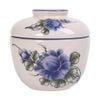 Cream - Bowl w/ Lid 9cm - Thố có nắp 9cm màu kem hoa mẫu đơn xanh (Peony collection)