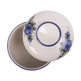  Cream - Bowl w/ Lid 10.5cm - Thố có nắp 10.5cm màu kem hoa mẫu đơn xanh (Peony collection) 