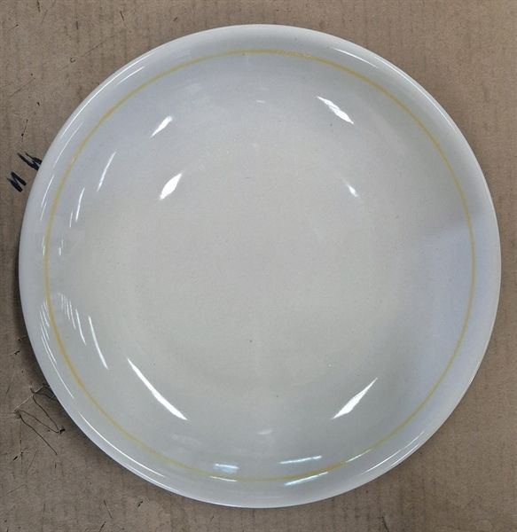  Cream - Round Coup Plate 27cm - Dĩa ảo 27cm bắt chỉ màu vàng 