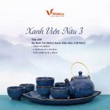  Saphir - Tea Set 550ml (6 pax) - Bộ bình trà 550ml xanh viền nâu 3 - Không hộp 