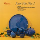  Saphir - Tea Set 550ml (6 pax) - Bộ bình trà 550ml xanh viền nâu 2 - Không hộp 