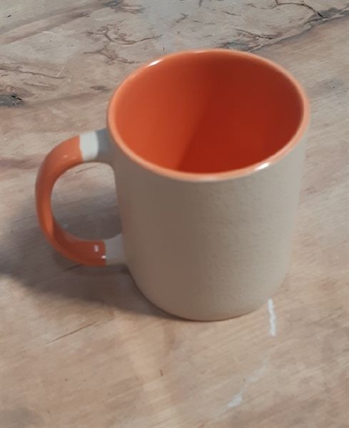  Beige - Mug 330ml - Ca đứng 330ml màu be lòng cam 