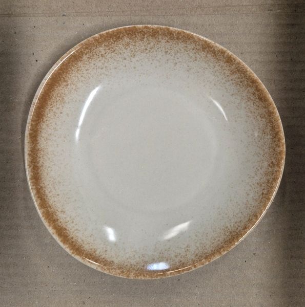  Cream - Plate 15cm - Dĩa 15cm màu kem (matte) viền nâu 
