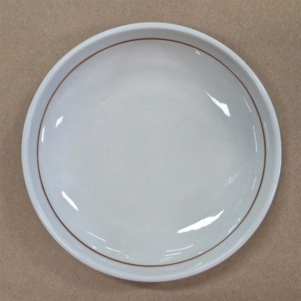  Cream - Round Coupe Plate 16cm - Dĩa ảo 16cm màu kem bắt chỉ màu nâu 