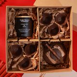  Bộ bình trà 500ml tử sa phun kem 1 và nến - Có hộp (mẫu ngẫu nhiên) 