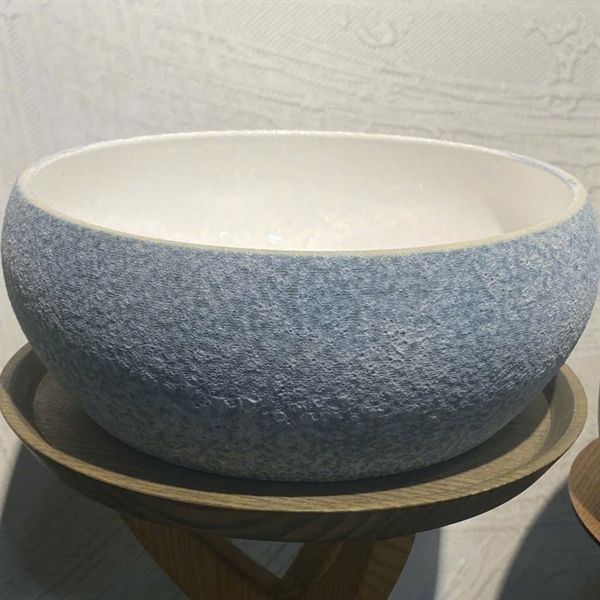  Corail - Round Bowl 25 x 9.5cm - Tô tròn dày 25 x 9.5cm phun san hô xanh lòng trắng 