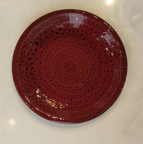  Ruby - Round Plate 21 x 3cm - Dĩa tròn 21 x 3cm đỏ trổ 
