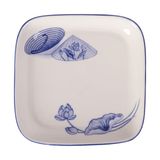  Cream - Square Coup Plate 14cm - Dĩa vuông 14cm The Nón Lá (Bonjour Vietnam collection) 