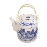  Cream - Teapot 1 lít - Bình trà 1 lít màu kem "Mã Đáo Thành Công" 