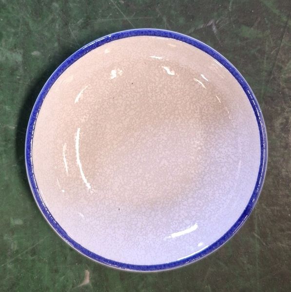  Blanche Neige - Sauce Dish 9.5 x 2cm - Chén chấm 9.5 x 2cm tuyết trắng bóng viền xanh dương 