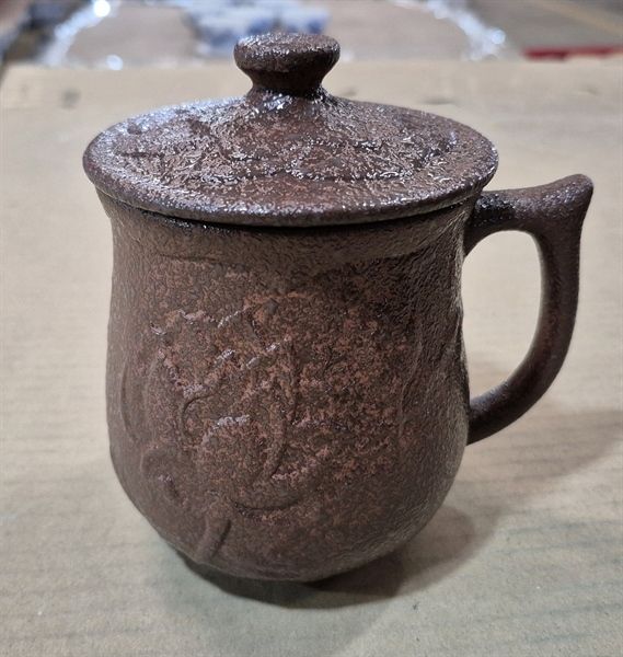  Terracotta - Lid - Nắp ca sen nổi tử sa phun kem 