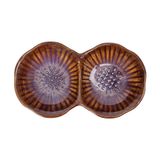  Ombré - 2-compartment Sauce Dish 15.5 x 9cm - Chén chấm sen 2 ngăn 15.5 x 9cm nâu trầm 
