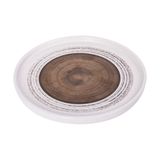  Blanche - Round Flat Plate 30cm - Dĩa tròn vành đứng 30cm lộc phát lòng nâu đồng 