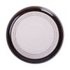 Blanche - Round Plate 25cm - Dĩa tròn vành 25cm lộc phát vành nâu tủa lòng trắng